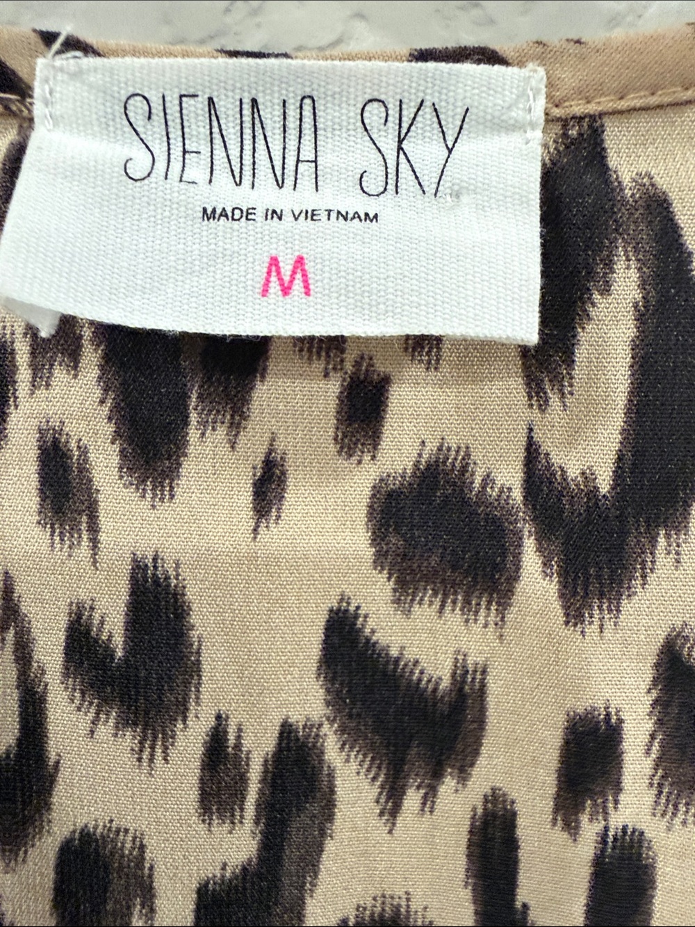 Sienna Sky Leopard Print Ruffle Maxi Dress - Tan & Black - Picture 2 of 4